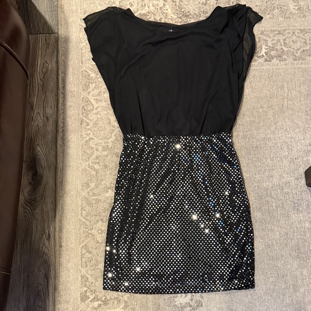 Ruby Rox Chic Black Sequin Mini Dress
